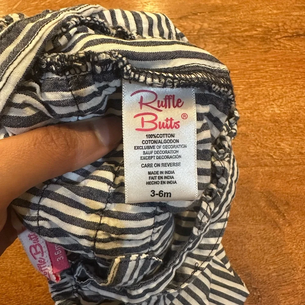 Ruffle Butts Navy and White Striped Diaper dress